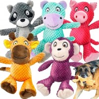 5 Pack Squeaky Plush Toys Assortment Value Bundle Puppy Pet Mutt Squeak Toy for Medium Large Dogs Made Tough for Aggressive Chewers