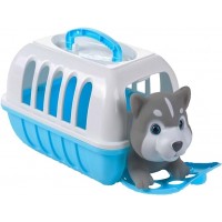 Dog Carrier Playset, Includes Mini Pet Carrier with Husky Toy, Dog Toy Play Set for Hours of Imagination, Travel Toys for Children, Great Gift Idea for Ages 3 and Up
