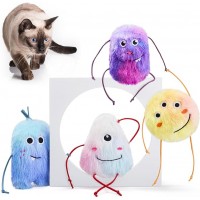 Cat Toys 4 Pack with Catnip Crinkle Sound, Soft and Durable, Interactive Kicker Toys for Indoor Kitten Exercise 4.5 Inches for All Breeds