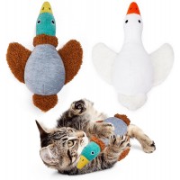 Birds Cat Toys, 2 Pack Catnip Toys Soft Durable, Crinkle Sound Kicker Toys for Interactive Indoor Kitten Exercise 6.5 Inches for All Breeds